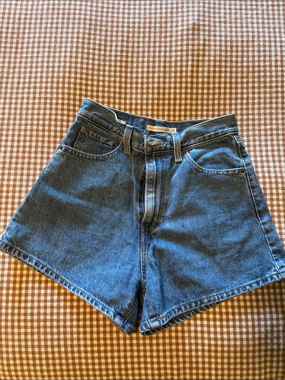 Levi's Mid Blue High-Rise Denim Shorts